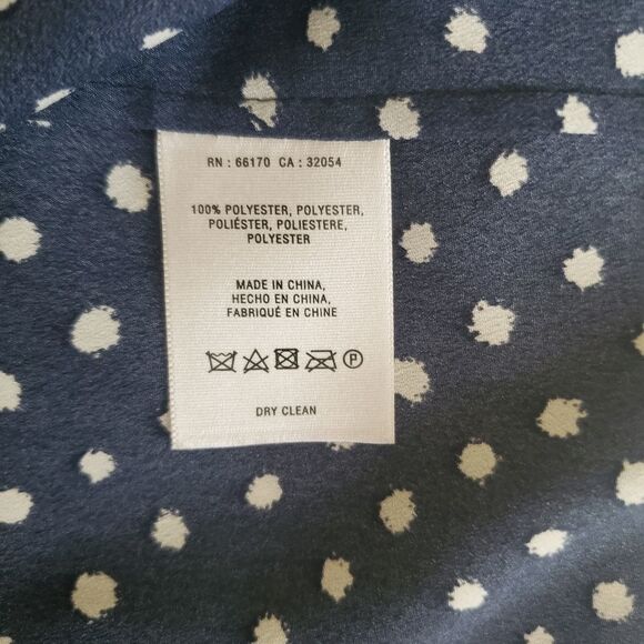 Anthropologie MaEve Preparation Polka-dot Button Down Belt Tie Dress Navy Small - Picture 8 of 9